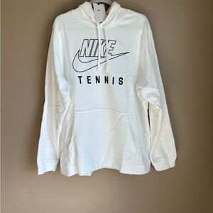 Nike White Hoodie with Tennis Graphic